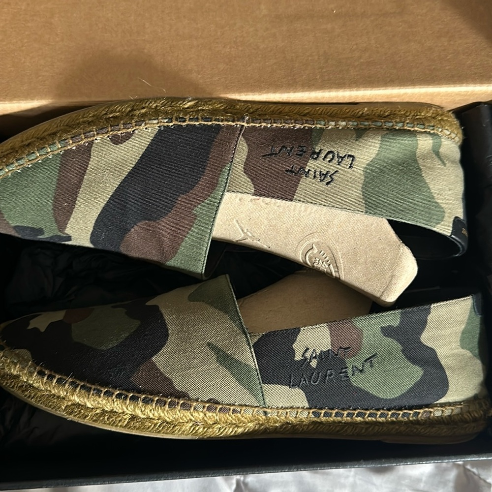 SAINT LAURENT Canvas Camouflage Espadrille